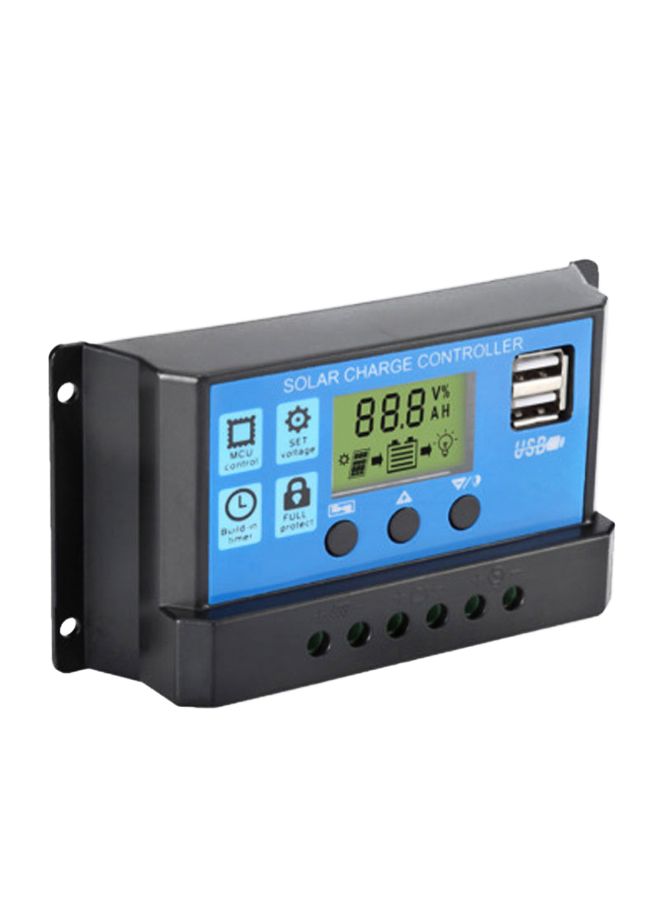 Solar Panel Battery Charge Controller With Dual USB Blue/Black 5.9 x 3.1 x 1inch - Image 3