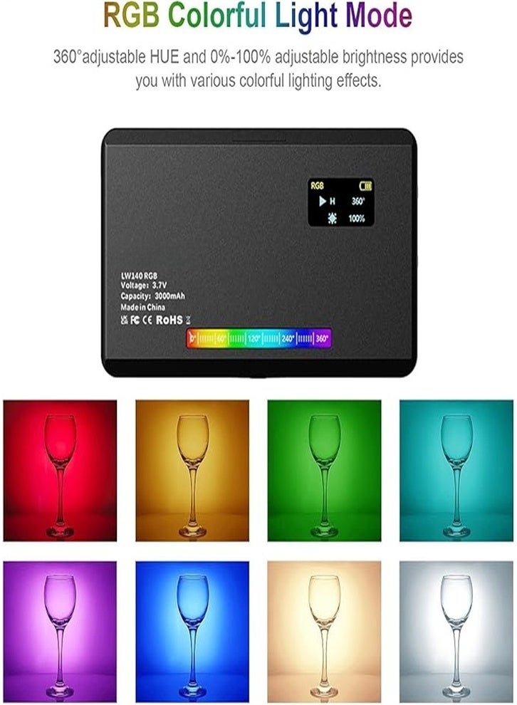 Video Light and Camera LED - Full Color CRI95+ Dimmable 2500K-9000K, 20 Scene Effects for Vlog Live Video, Photography, Video Conferencing, Great for Macro and Product Shooting (Black) - Image 4