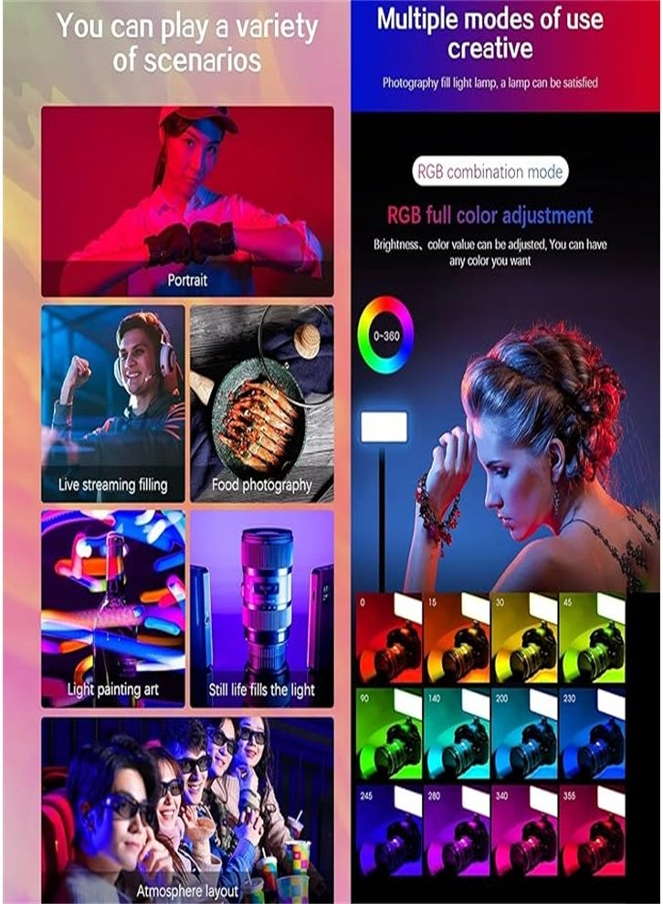 Video Light and Camera LED - Full Color CRI95+ Dimmable 2500K-9000K, 20 Scene Effects for Vlog Live Video, Photography, Video Conferencing, Great for Macro and Product Shooting (Black) - Image 5