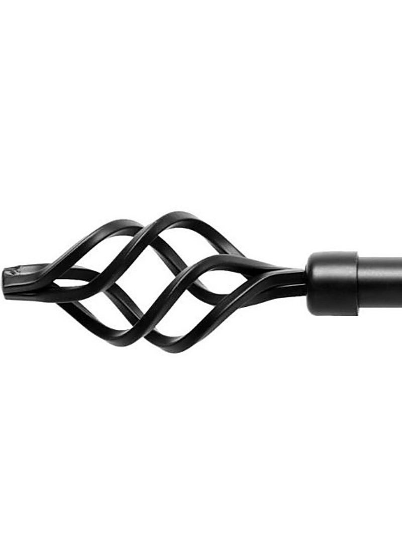 AL WADI FURNITURE Roman Pole Style Heavy Duty Luxury Extendable Curtain Rod, Metal Single Rod Finials Decorative End Window Treatment Rod Drapery Rod (BLACK, 150 – 300 cm)  - Image 4