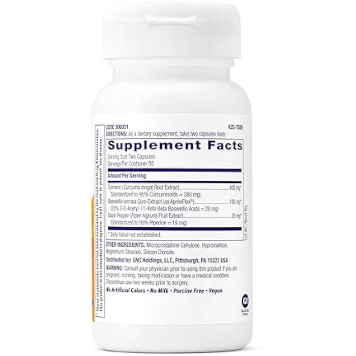 GNC TriFlex Turmeric Formula, Improves Joint Comfort and Stiffness, Promotes Mobility and Flexibility, 60 Capsules - Image 2