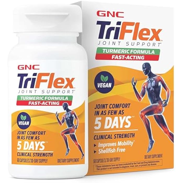 GNC TriFlex Turmeric Formula, Improves Joint Comfort and Stiffness, Promotes Mobility and Flexibility, 60 Capsules - Image 1