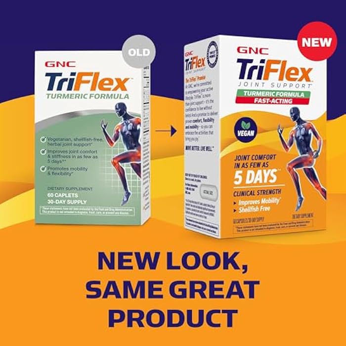GNC TriFlex Turmeric Formula, Improves Joint Comfort and Stiffness, Promotes Mobility and Flexibility, 60 Capsules - Image 5