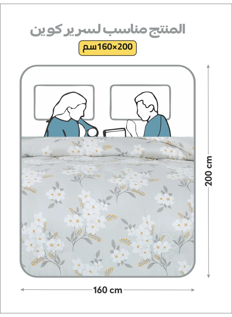 Donetella Bedding Comforter Set Queen Size, 4-Pcs Bed Set Fits 160x200 Cms -Printed Bedding Set-All Season- Brushed Microfiber (طقم مفرش سرير فندقي)