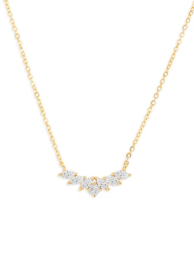 MINUTIAE Womens Gold-Plated Stones-Studded Pendant Necklace With Chain MNT0417_G - Image 2