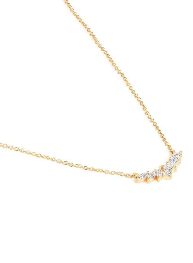 MINUTIAE Womens Gold-Plated Stones-Studded Pendant Necklace With Chain MNT0417_G - Image 4