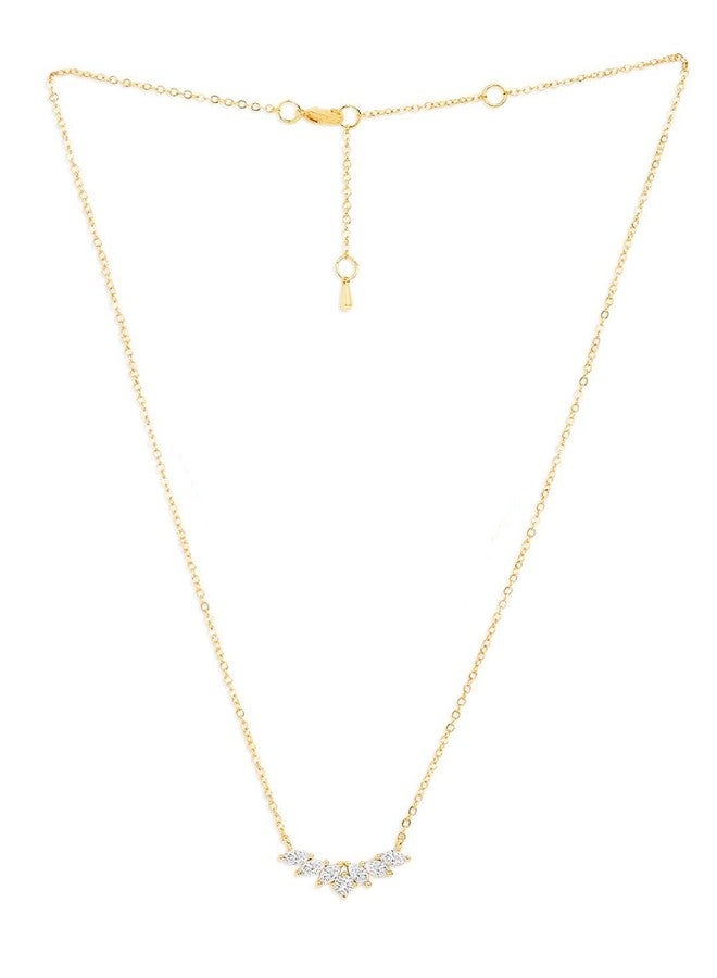 MINUTIAE Womens Gold-Plated Stones-Studded Pendant Necklace With Chain MNT0417_G - Image 3
