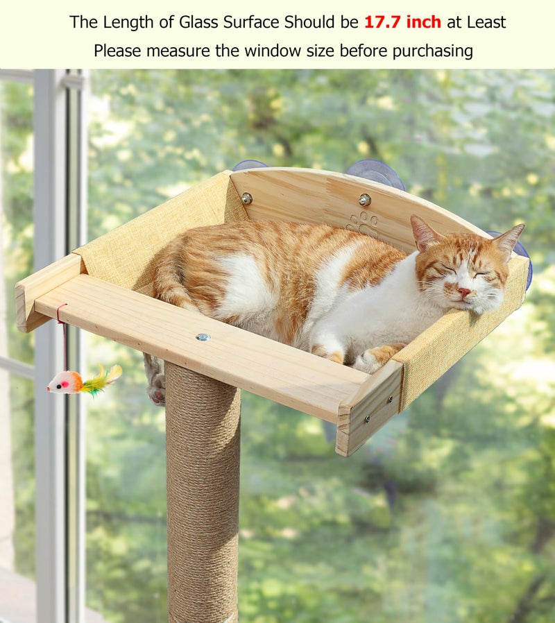 Caloreduce Cat Window Perch with Tall Scratching Posts, Inside 46" Climbing Tree Hammmock Mounted with Suction Cups for Sleeping,Playing and Watching Birds - Image 2