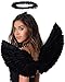 Antspirit Angel Black Wings and Halo Angel Costume for Girls Kids Women Halloween Black - Image 2
