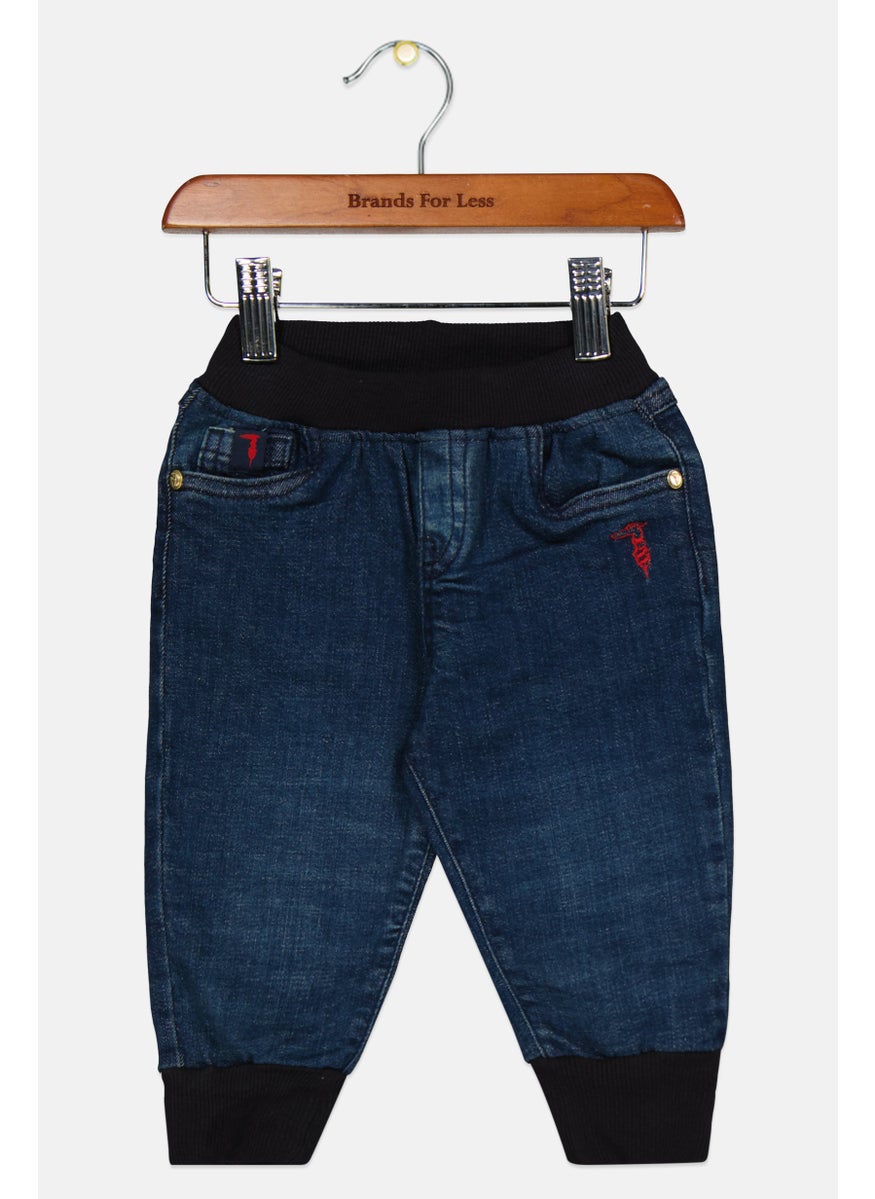 Trussardi Junior Toddlers Boy Embroidered Logo Denim Pull-On Pant, Blue  - Image 1