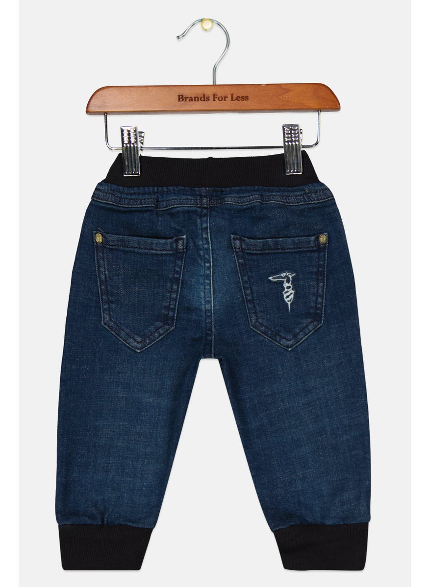 Trussardi Junior Toddlers Boy Embroidered Logo Denim Pull-On Pant, Blue  - Image 2