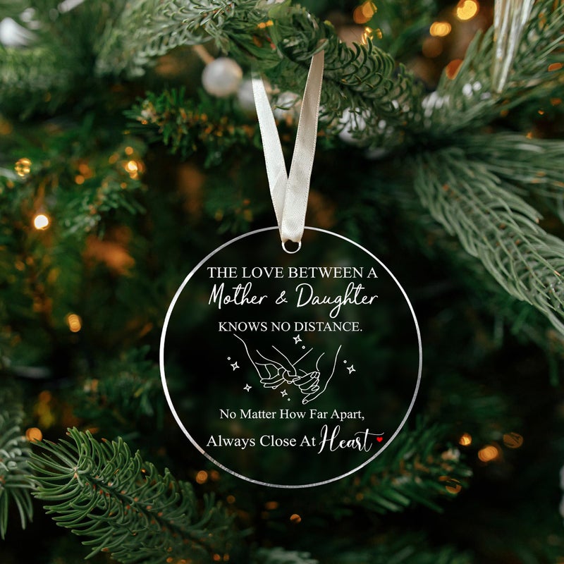 HUNIGIFT Daughter Christmas Ornaments 2024 - Daughter Christmas Ornaments  Mom Christmas Ornaments - Daughter Ornament  Mom Ornament - Daughter Gifts from Mom  Gifts for Mom - Acrylic Christmas Ornaments 2024 - Image 5