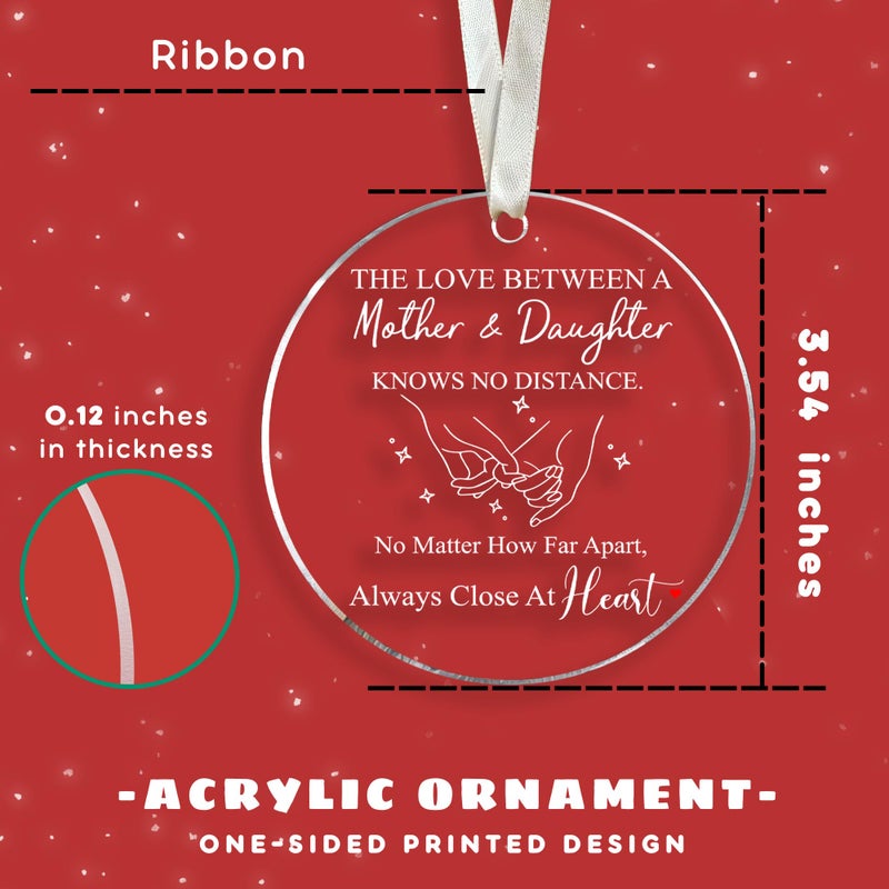 HUNIGIFT Daughter Christmas Ornaments 2024 - Daughter Christmas Ornaments  Mom Christmas Ornaments - Daughter Ornament  Mom Ornament - Daughter Gifts from Mom  Gifts for Mom - Acrylic Christmas Ornaments 2024 - Image 2