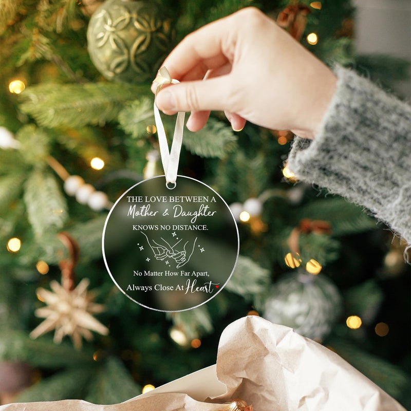 HUNIGIFT Daughter Christmas Ornaments 2024 - Daughter Christmas Ornaments  Mom Christmas Ornaments - Daughter Ornament  Mom Ornament - Daughter Gifts from Mom  Gifts for Mom - Acrylic Christmas Ornaments 2024 - Image 4