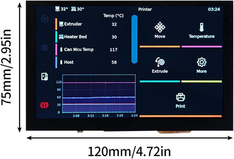 Hilitand 5 Inch LVDS Touch Screen for 4/3/2 Klipper 3D Printers with DSI Interface No External Power - Image 2