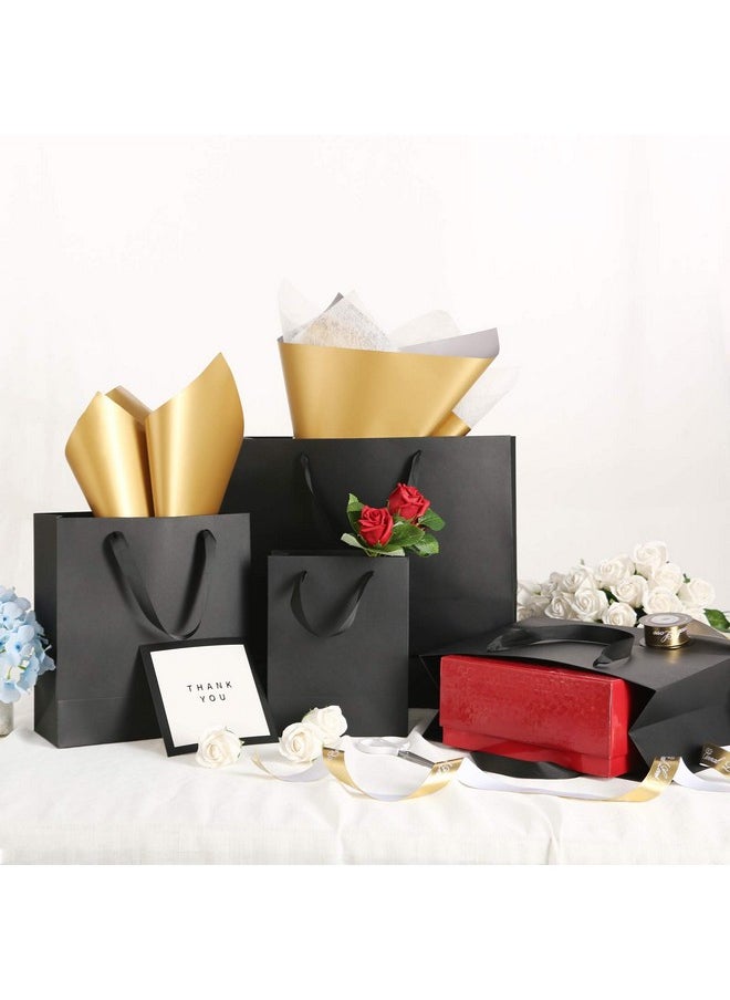 JINMING 12 Large Gift Bags 10X4.5X11 Inches Matte Black Gift Bags Premium Gift Bags With Handles For All Occasions  - Image 3