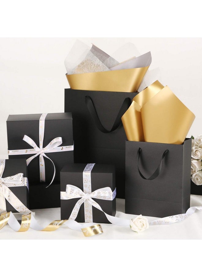 JINMING 12 Large Gift Bags 10X4.5X11 Inches Matte Black Gift Bags Premium Gift Bags With Handles For All Occasions  - Image 4