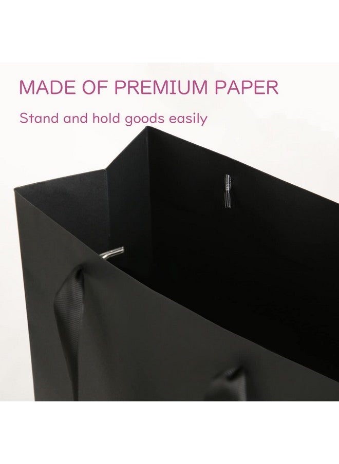 JINMING 12 Large Gift Bags 10X4.5X11 Inches Matte Black Gift Bags Premium Gift Bags With Handles For All Occasions  - Image 5