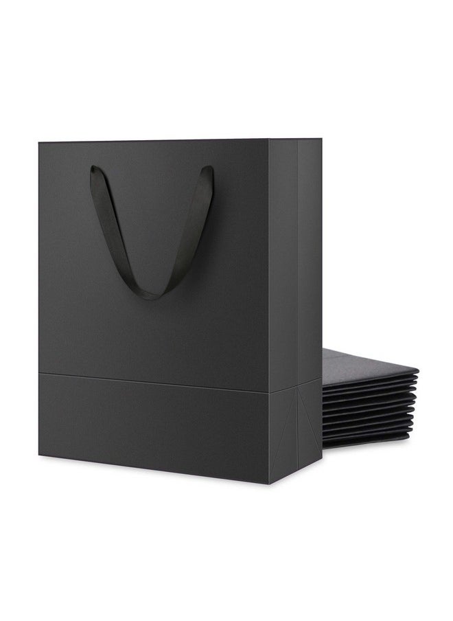JINMING 12 Large Gift Bags 10X4.5X11 Inches Matte Black Gift Bags Premium Gift Bags With Handles For All Occasions  - Image 1