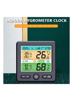Y&D Indoor Thermometer/Hygrometer, Precision Digital Thermometer Clock, Color Alarm to Remind, with Comfort, Max/Minimum Value, Calendar Week, for Bedroom, Nursery, etc. Grey  - Image 4