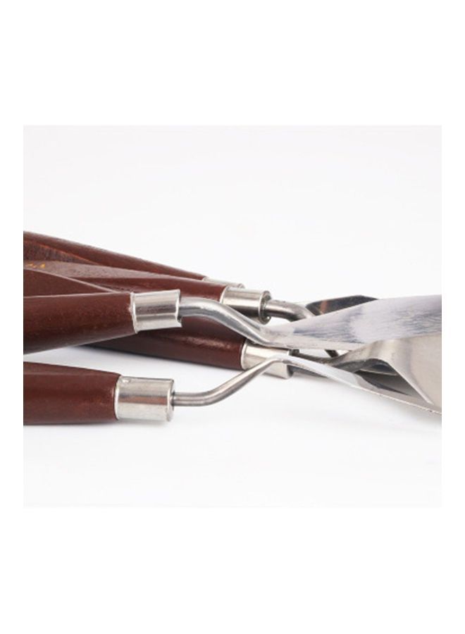 NIBEMINENT 5-Piece Oil Paint Scraper Set Brown - Image 2