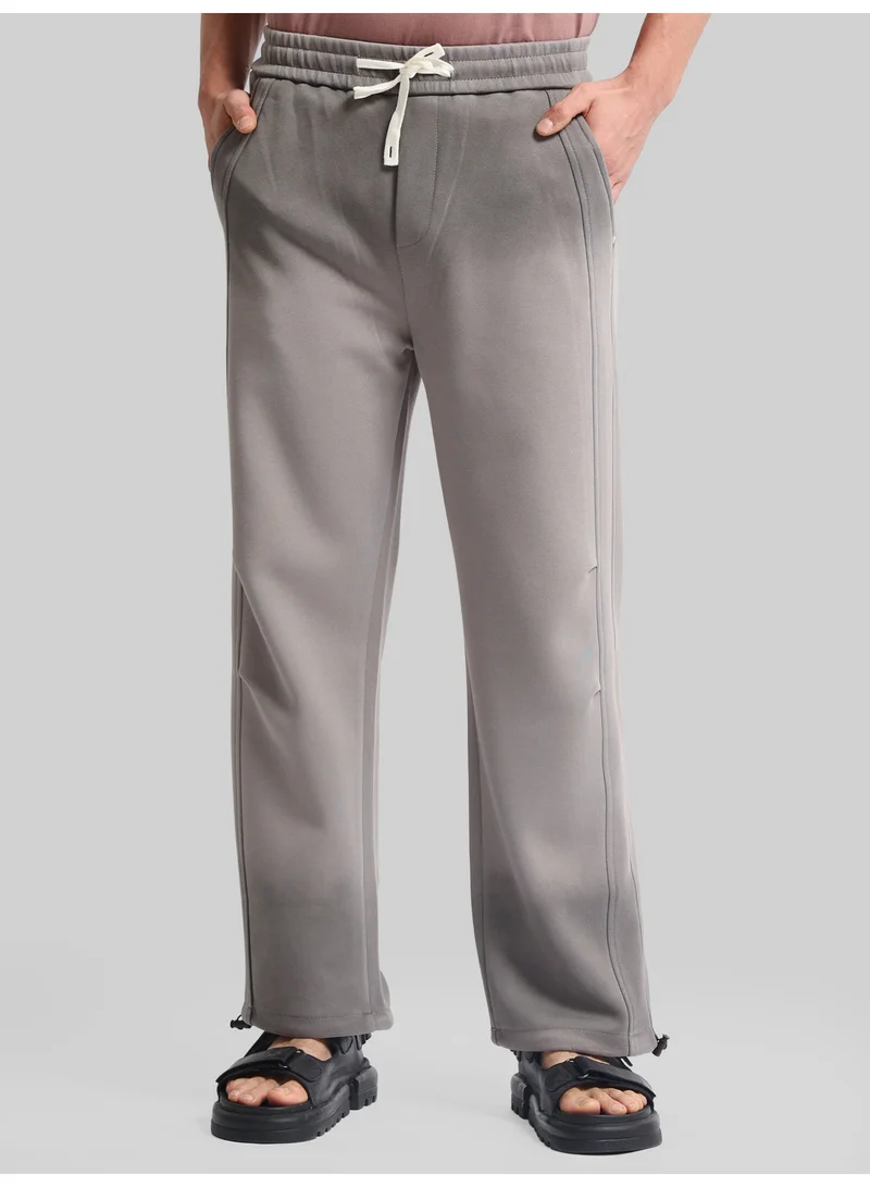 مانياك Maniac Mens Ombre Printed Grey Cotton Baggy TrackPant