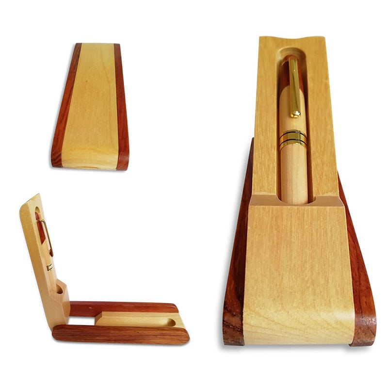 Renawe Best Wooden Gel Pen Gift Set with Handmade Rollerball Designer Pen Holder Box and Refills, Business Ballpoint Pen with Fancy Journaling Pen Display Case - Image 3