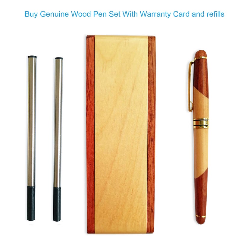 Renawe Best Wooden Gel Pen Gift Set with Handmade Rollerball Designer Pen Holder Box and Refills, Business Ballpoint Pen with Fancy Journaling Pen Display Case - Image 5