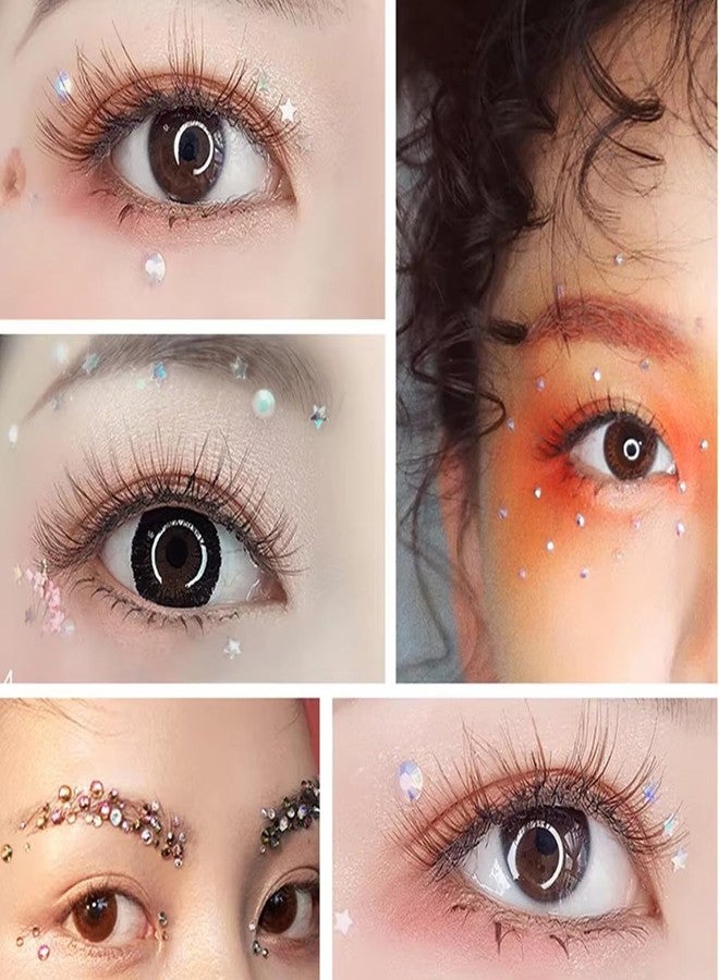DANNEASY Silver Glitter Eyeshadow Palette and 189pcs Self Adhesive Rhinestones Gem & Pearls, Shimmer Single Eye Shadow Powder Stick on Gems Rhinestones Jewels Stickers for Face Makeup Nail Hair - Image 5