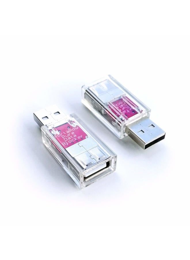 PortaPow USB Data Blocker - Protect Against Juice Jacking (Transparent, 2) - Image 1