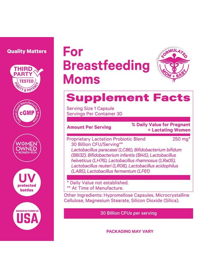 Pink Stork Lactation Probiotic - 30 Billion CFUs Multi Strain Postnatal Probiotics for Breastfeeding Women - Support Breast Milk & Gut Health, Postpartum Essentials, Mint Essence, 30 Capsules - Image 4