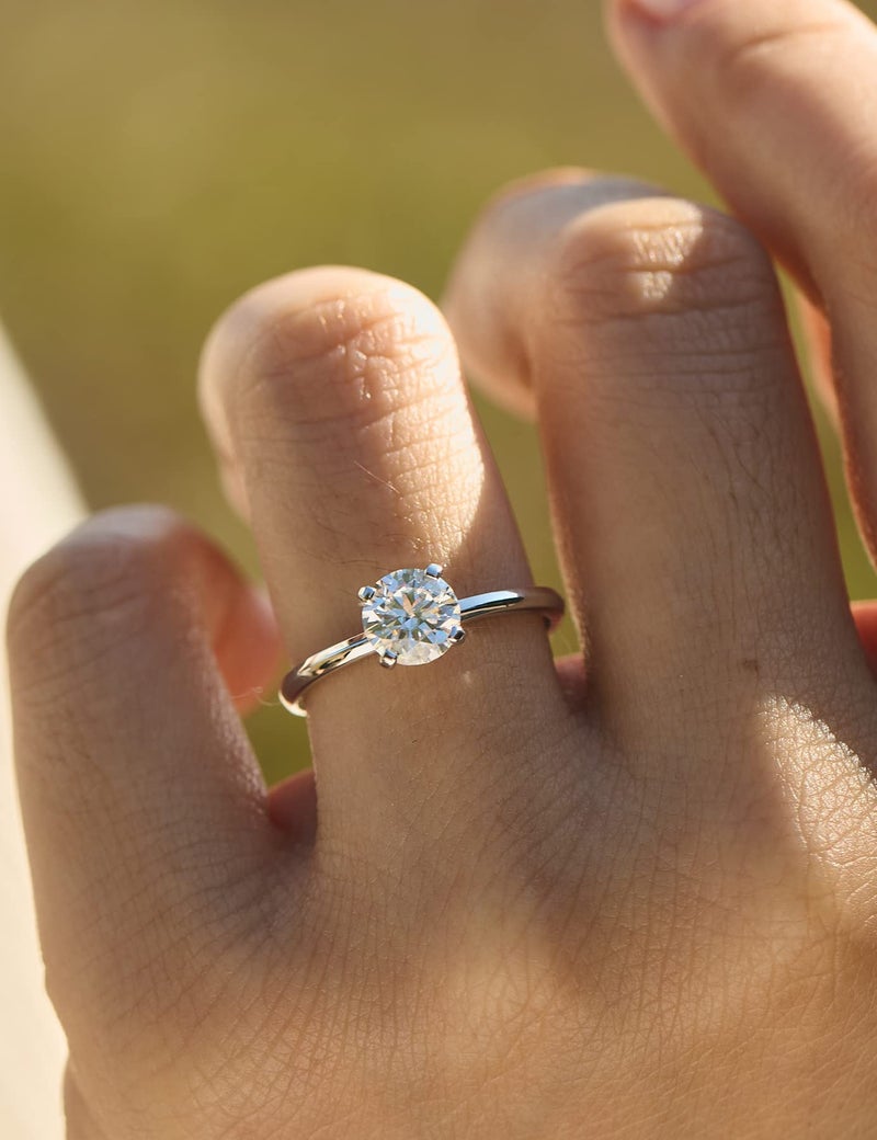 IMOLOVE Moissanite Solitaire Engagement Ring for Women, Women's Engagement Rings Moissanite Promise Rings 1CT D Color VVS1 Clarity Wedding band 925 Sterling Silver with 18K Gold Plated-7 - Image 3