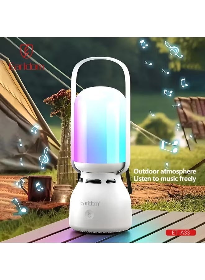 Earldom ET-A33 Portable LED Camping Lamp & Bluetooth Speaker – Color-Changing RGB Light, USB Rechargeable, Multi-Mode Glow, Ideal for Outdoor Adventures, Home, and Travel - Image 4