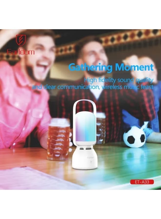 Earldom ET-A33 Portable LED Camping Lamp & Bluetooth Speaker – Color-Changing RGB Light, USB Rechargeable, Multi-Mode Glow, Ideal for Outdoor Adventures, Home, and Travel - Image 5