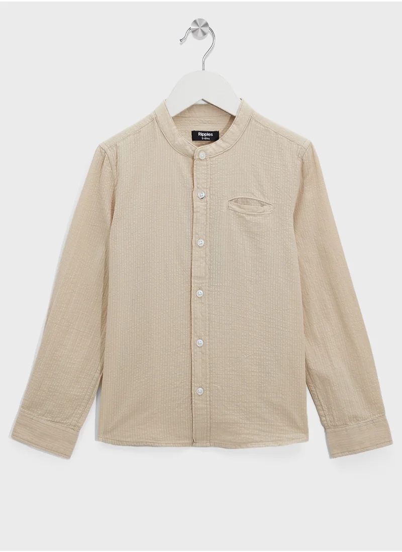 ريبلز مع نمشي Boys Chinese Collar Shirts