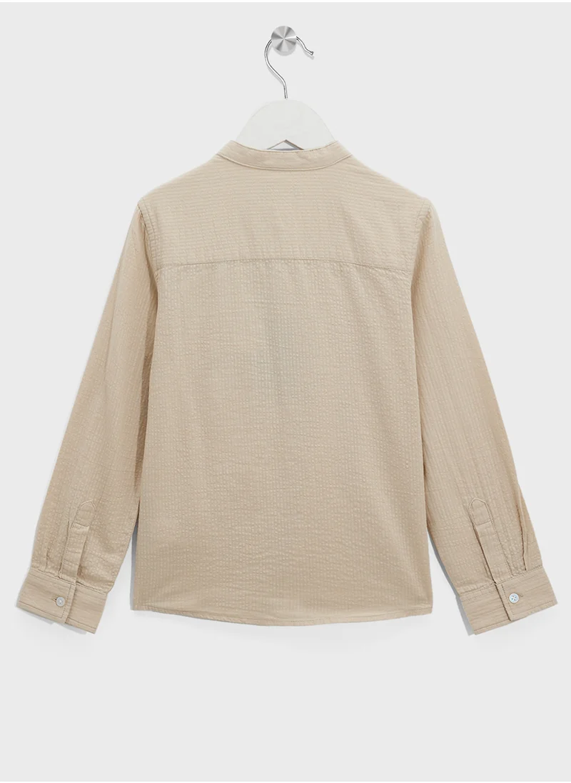 ريبلز مع نمشي Boys Chinese Collar Shirts