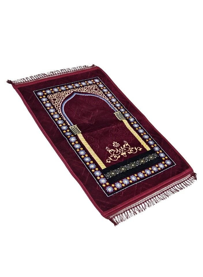 سمارت هوم سجادة صلاة فخمة مبطنة قماش مايكروفايبر ناعم بملمس حريري ، مقاس 120×70 سم - Image 1