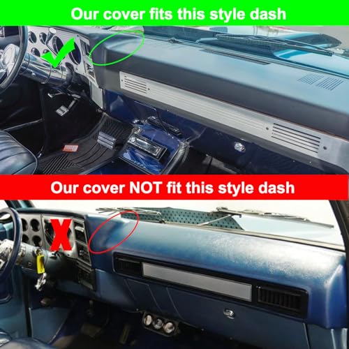 HanLanKa Dash Cover Custom Fit for 1981-1991 Chevy Chevrolet C/K/R/V Series Suburban Blazer,GMC C/K/R/V Series Jimmy,Dashboard Mat Pad Carpet (Maroon) - Image 2