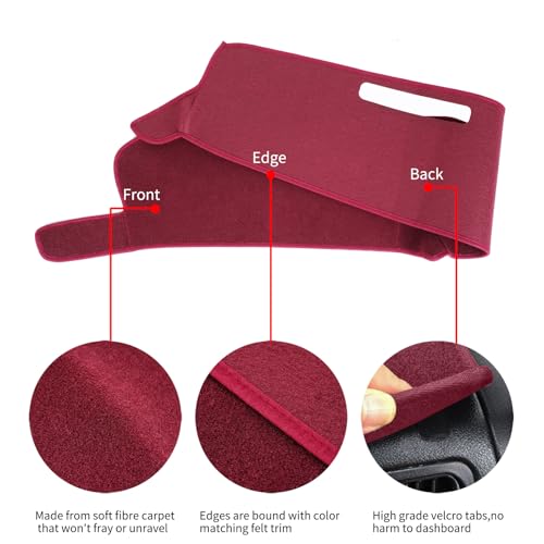HanLanKa Dash Cover Custom Fit for 1981-1991 Chevy Chevrolet C/K/R/V Series Suburban Blazer,GMC C/K/R/V Series Jimmy,Dashboard Mat Pad Carpet (Maroon) - Image 4