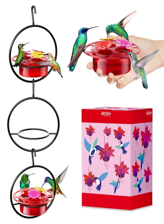 iBorn Circular Hanging Hummingbird feeders for Outdoors 3PCS 3OZ Mini Hummingbird Feeder Humming Bird Feeder, Silicone Feeding Ports, Bee-Proof, 2025 New - Image 1