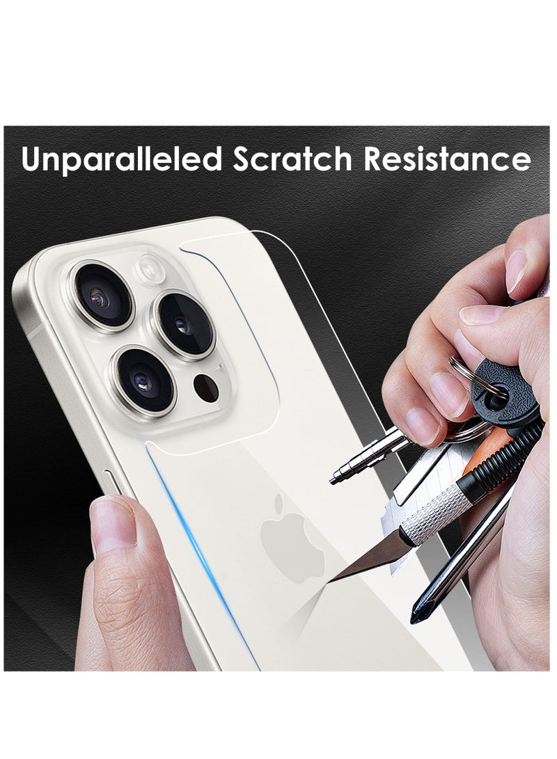 [2 Pack] iPhone 15 Pro Max Back Screen Protectors, Bubble-Free and Scratch-Resistant Tempered Glass Back Film (6.7 inch) - Image 2