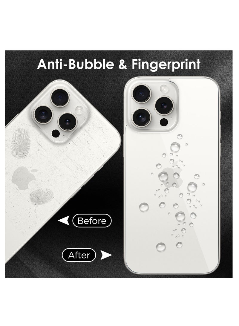 [2 Pack] iPhone 15 Pro Max Back Screen Protectors, Bubble-Free and Scratch-Resistant Tempered Glass Back Film (6.7 inch) - Image 3