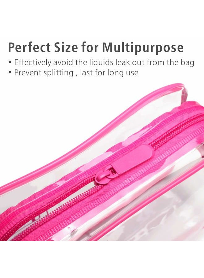 Packism TSA Approved Toiletry Bag - Peach Red Clear Makeup Bag, Suitable for Gifts, with Supporting Frame, Clear Toiletry Bag Perfect for Travel Essentials, Thick No Smell - Image 5