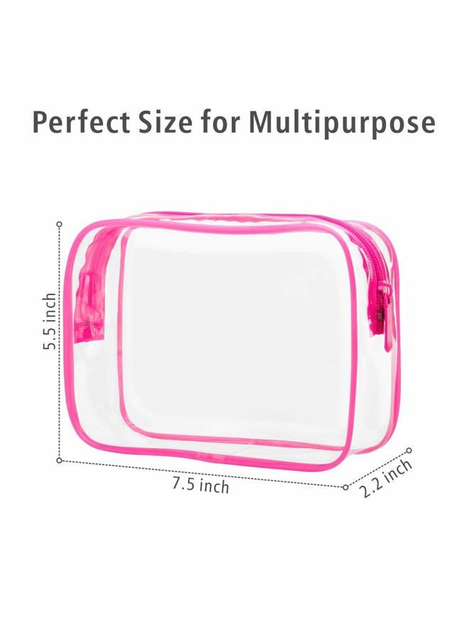 Packism TSA Approved Toiletry Bag - Peach Red Clear Makeup Bag, Suitable for Gifts, with Supporting Frame, Clear Toiletry Bag Perfect for Travel Essentials, Thick No Smell - Image 4