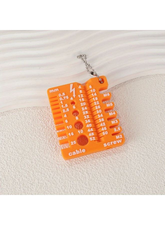 Orange Wire Screw Gauge Measuring Tool Portable Double Sided Ruler For DIY - Image 1