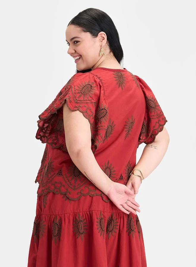 Virgio  VIRGIO 100% Cotton Schiffli Tie-Up Top  | Best Price UAE