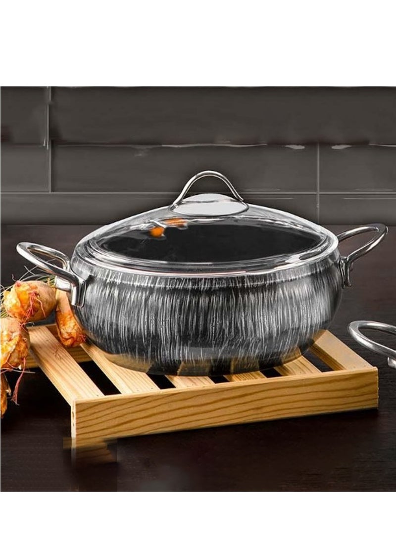 evimsaray Evimsaray Alize Marble Non StickCookware Set , 7pcs set Pots and Pans Set  - Image 3