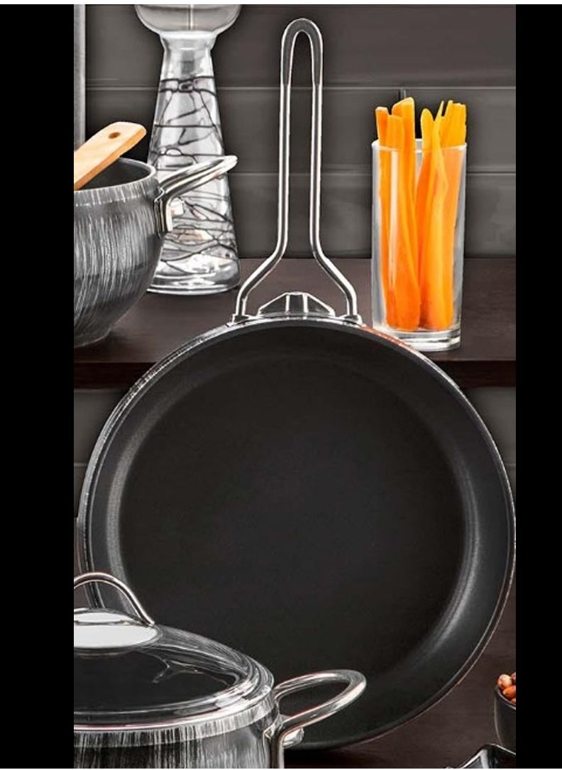 evimsaray Evimsaray Alize Marble Non StickCookware Set , 7pcs set Pots and Pans Set  - Image 5
