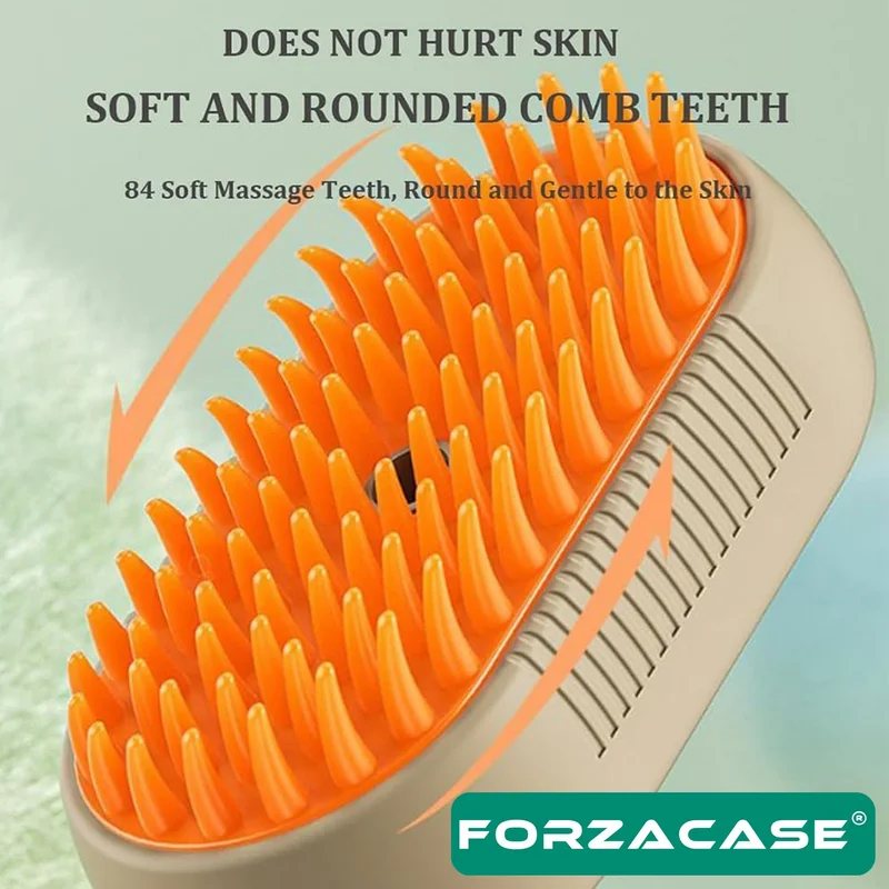 فورزاكاس Handled Water Spray Rechargeable Steam Cat and Dog Hair Collection Comb Washing Brush FC858