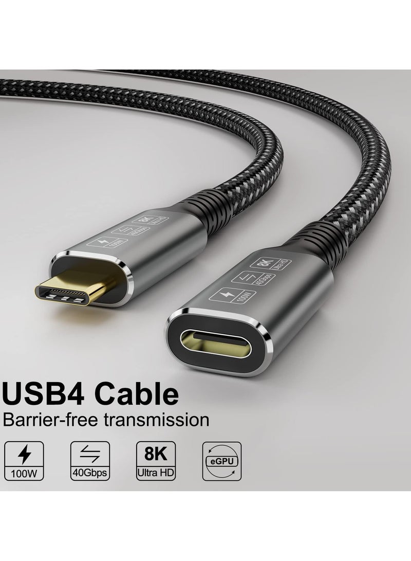 erorex USB4 8K 0.8M Cable for Thunderbolt 4 Compatible USB 4 Type-c Male to Female Extension Cable Ultra HD 8K@60Hz 100W Charging 40Gbps Data Transfer Compatible with External SSD eGPU USB-C Docking - Image 5